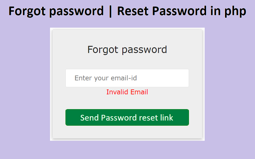 Reset forgot password in php