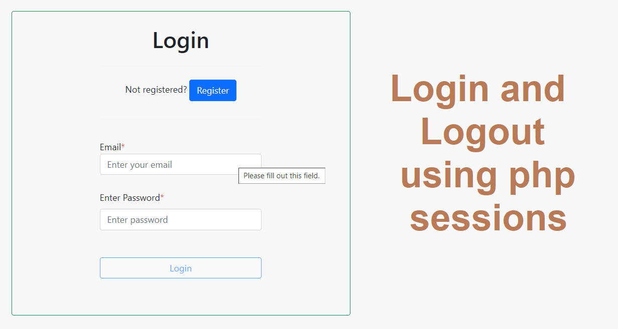 Login-logout using php sessions