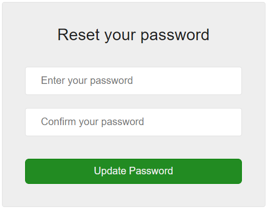 password reset form in php